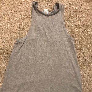 Gray pink high neck tank